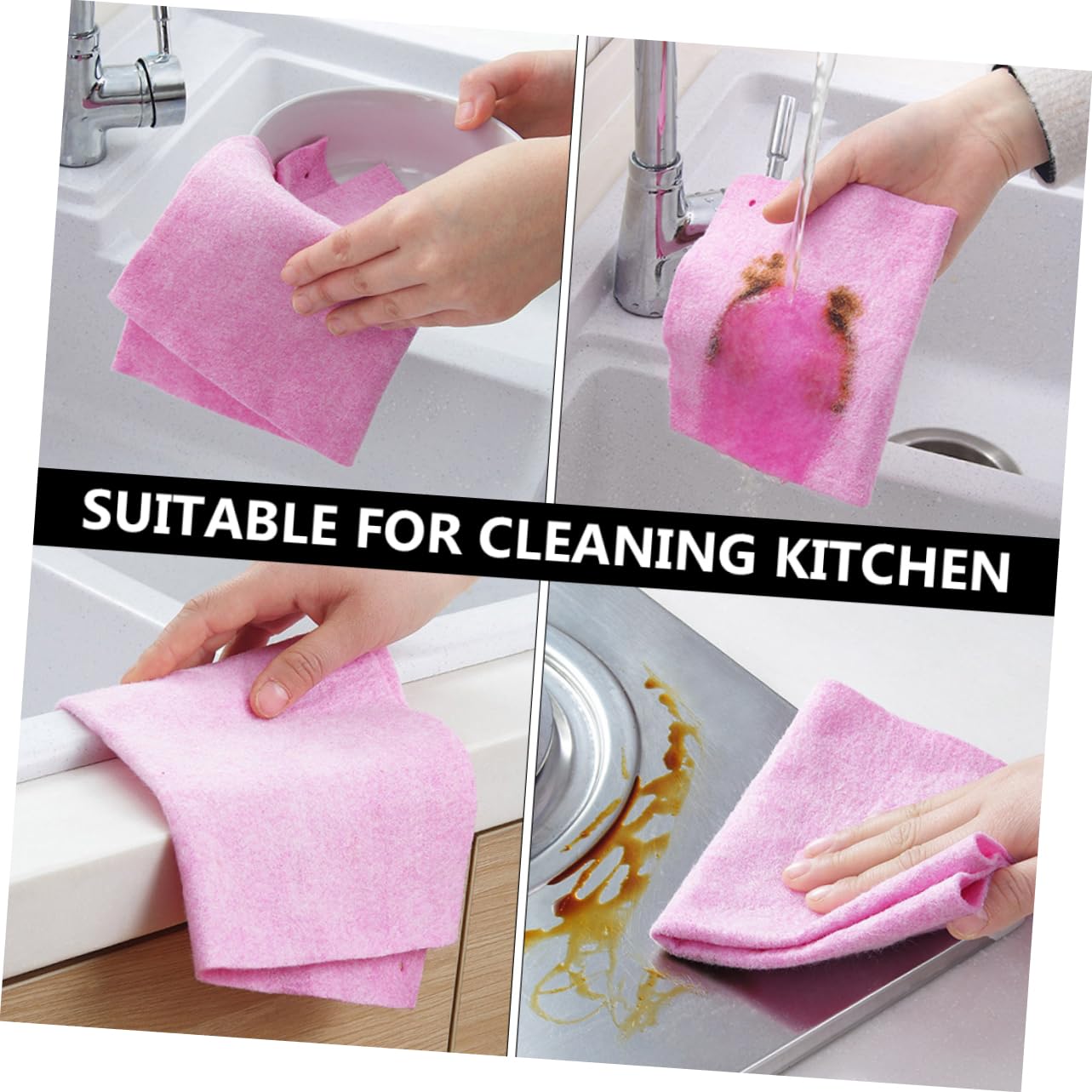Panni Cucina in Microfibra 24 Pezzi, Strofinacci Rosa per Pulizia