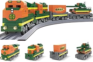 BNSF Railway Wooden Train Building Block Set
