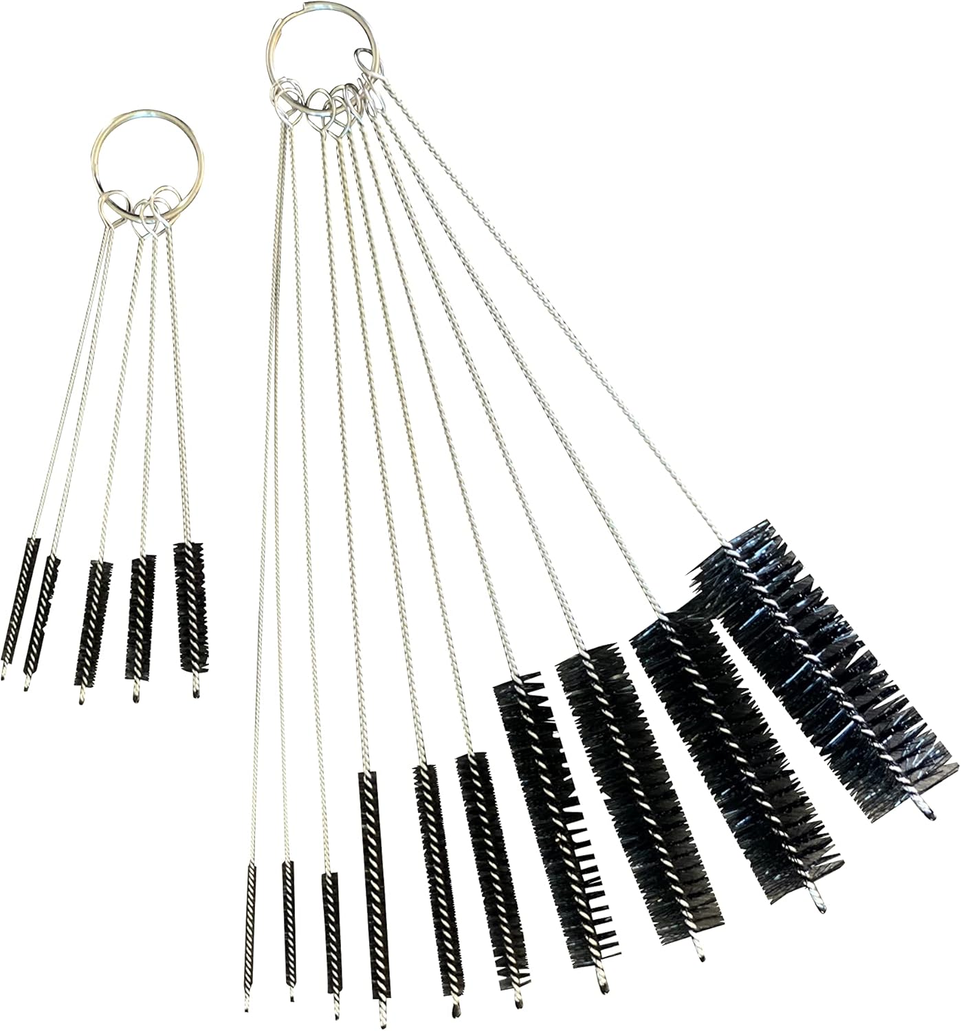 2 Pack - 1 Set of 10 - 1 Set of 5 Nylon and Metal Cleaning Brushes for Tube Pieces, Keyboards, Glasses, Straws and More : Health & Household