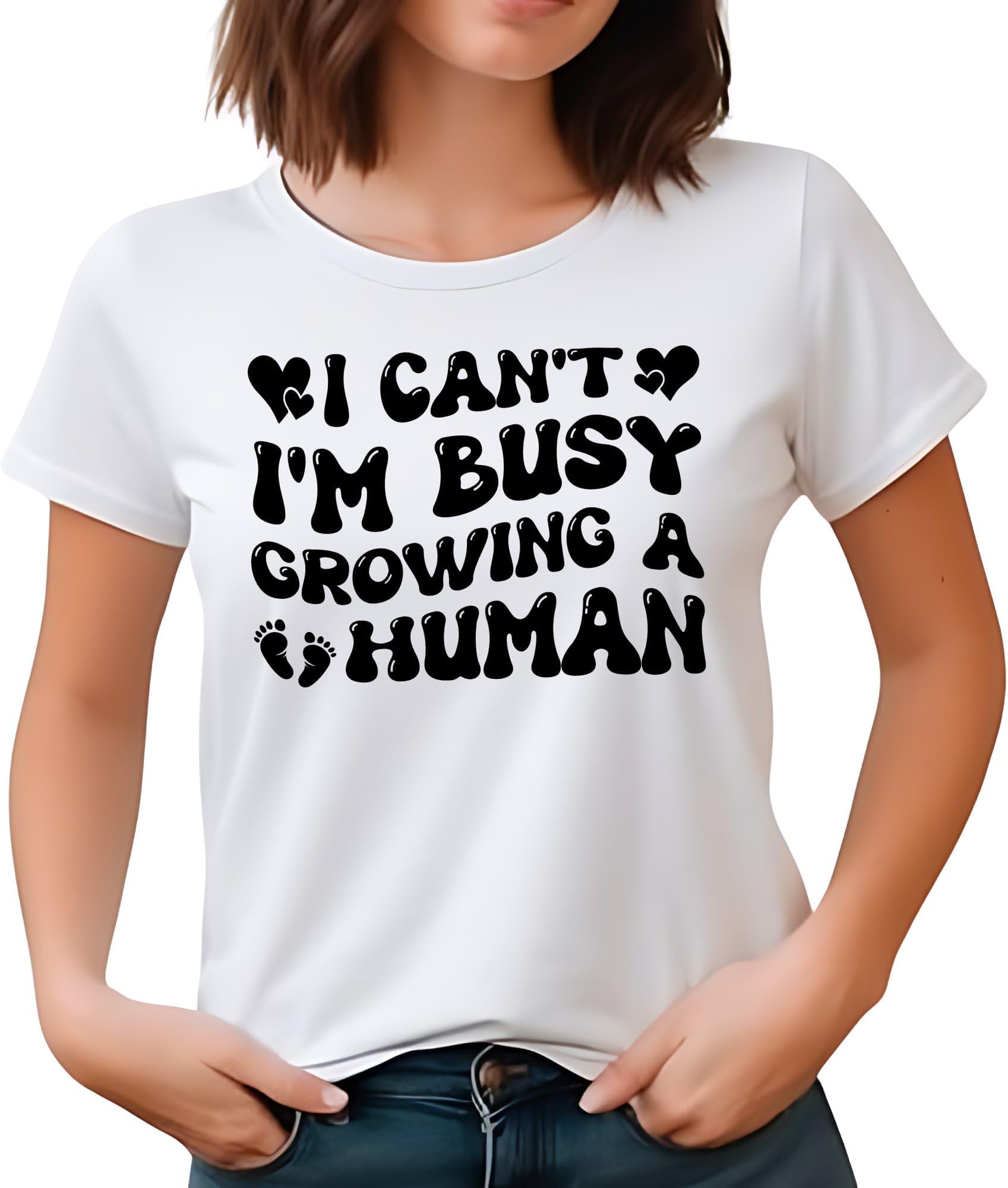 Seek Buy LoveMaternity T-Shirt I Can't, I'm Busy Growing a Human Pregnancy Trendy Tee