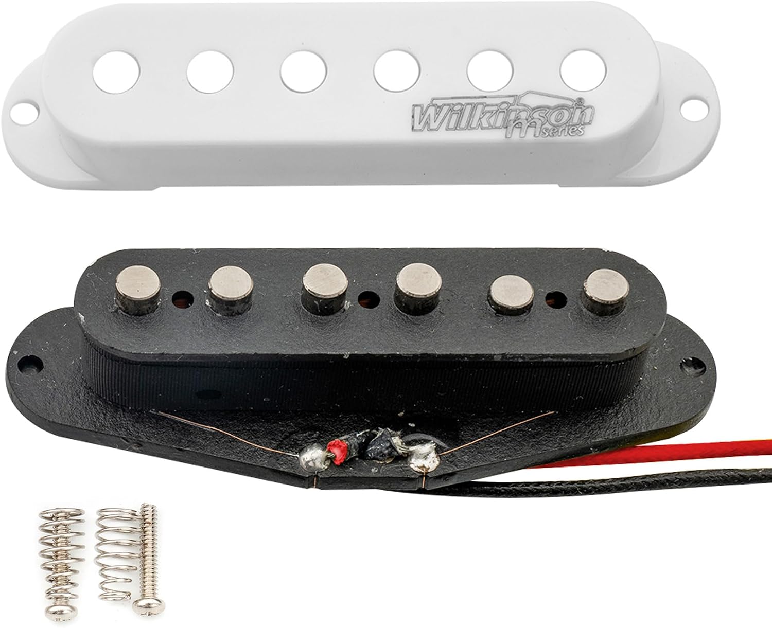 Wilkinson Vintage 60's Staggered Alnico 5 Single Coil Middle Pickup for Strat Style Electric Guitar, White