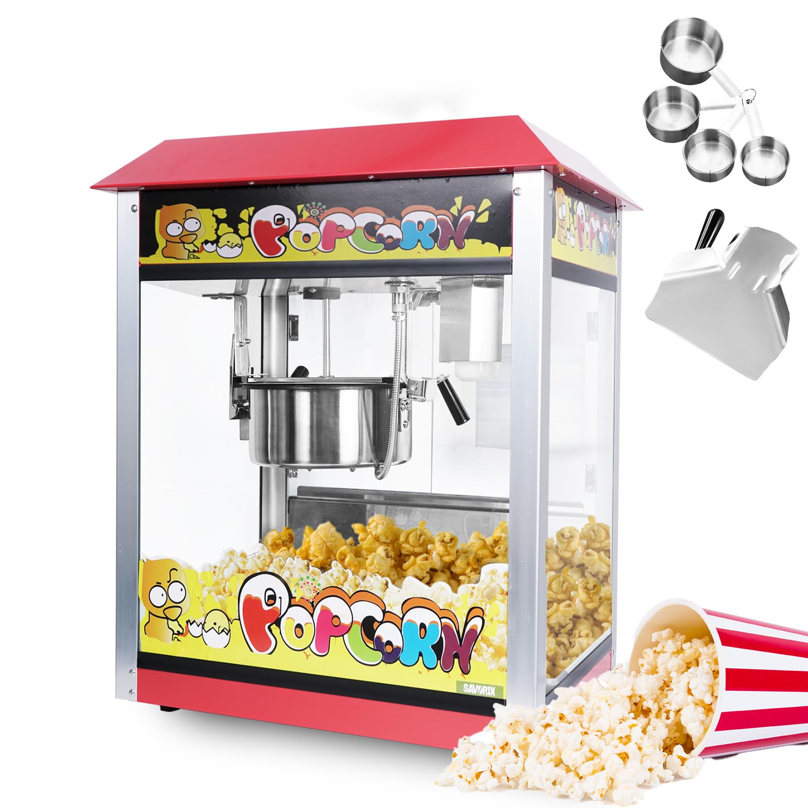 Amazon.co.jp: Savorix ポップコーンメーカー 業務用 電気ポップコーン
