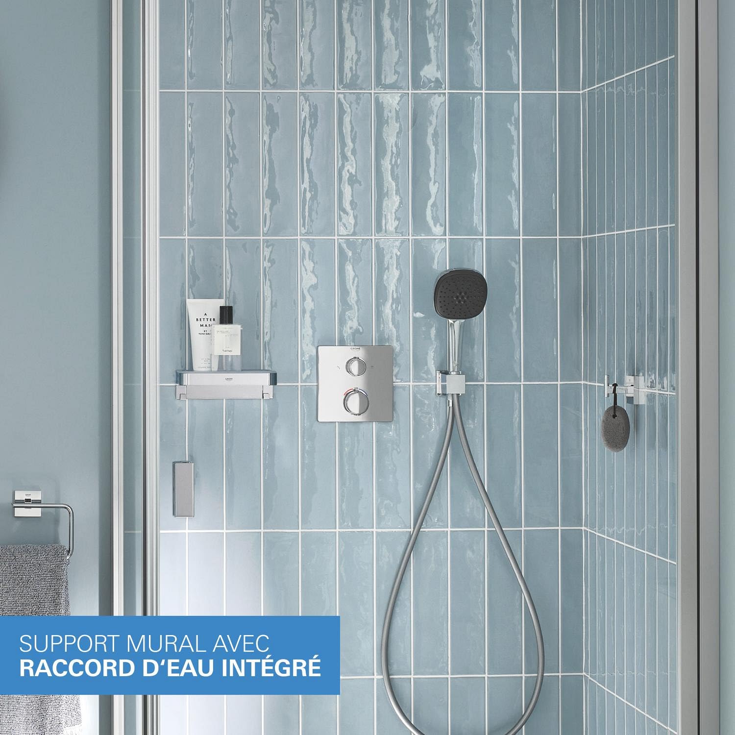 GROHE Precision Thermostatique, Ensemble de Douche Encastré 2 sorties, Douche de Tête Vitalio Comfort 250, Douchette Vitalio Comfort 110 2 jets, Flexible 1,5 m, Chromé, 34882000