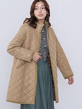 Amazon.co.jp: [ビームスハート] コート キルティング フードコート