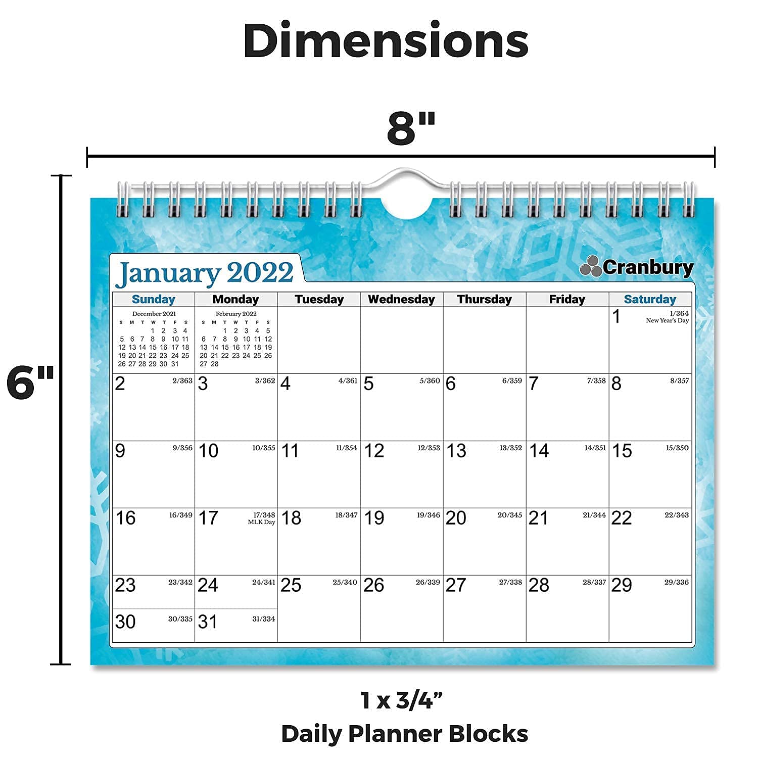 CRANBURY Small Wall Calendar 20222023 (Seasons), Use to June 2023, Cute 8x6" Mini Wall