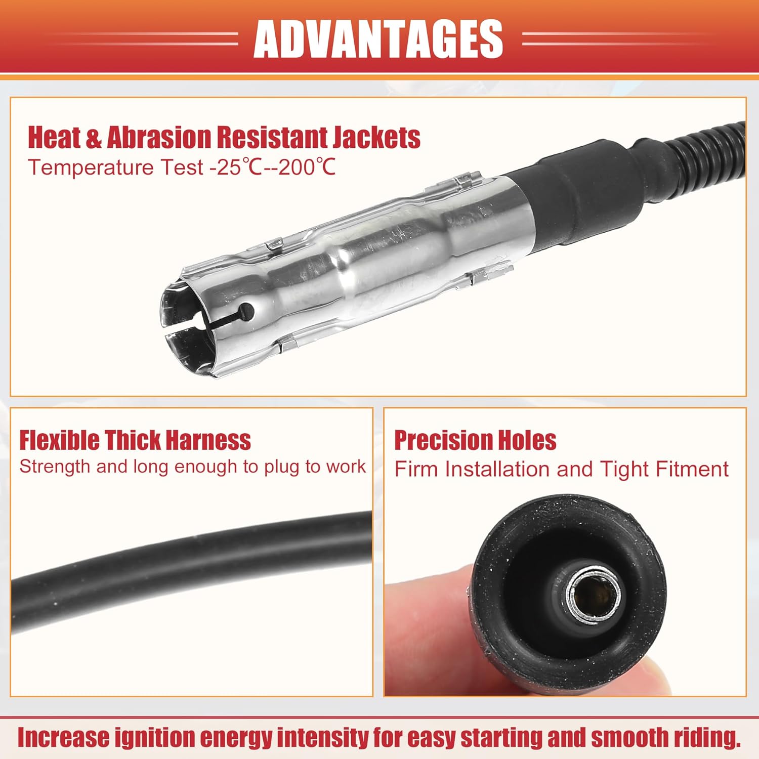 ACROPIX Car Spark Plug Coil Wires Ignition Coil Harness Cable 7mm Fit for Mercedes-Benz CL500 CLK430 CLK500 No.1121500218/1121500118 - Pack of 16