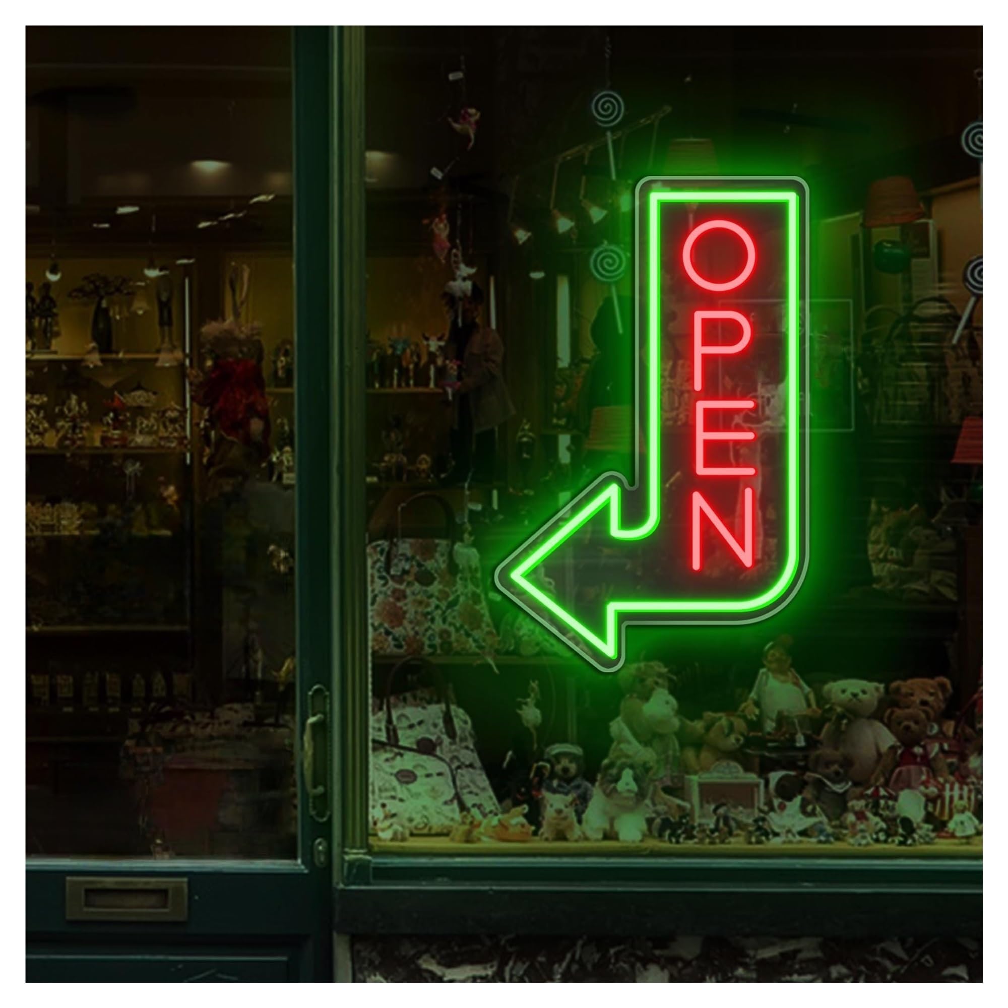 RONGCH Hanging Art Neon Signs Open Arrow Neon Sign, Suitable for Bar Store Shop Decor with Brightness Adjustable 38cm(A)