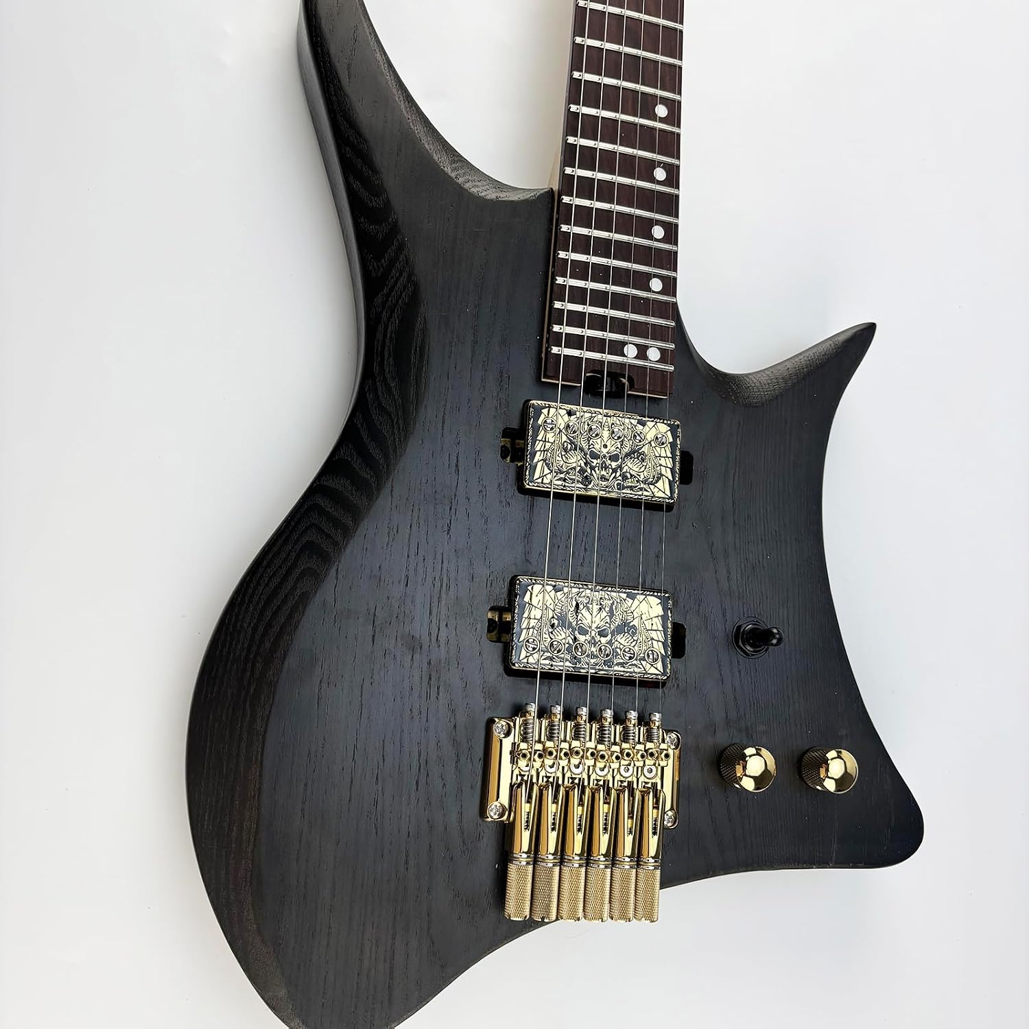 10.5mm Headless Electric Guitar Bridge Gold Headless Bass Guitar Bridge Brass Saddles Zinc Alloy Plate Electric Guitar Bridge 6 String Headless Guitar Bridge Fixed