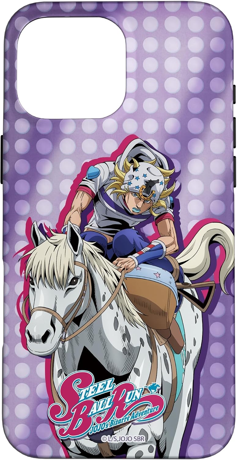 Steel Ball Run Johnny on Horseback with Show Logo Anime Case for iPhone 16 Pro Max