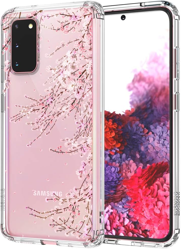 MOSNOVO Designed for Galaxy S20 Case, [6.6 FT Military Grade Drop Protection] Clear Shockproof Phone Cover for Samsung Galaxy S20 - Cherry Blossom