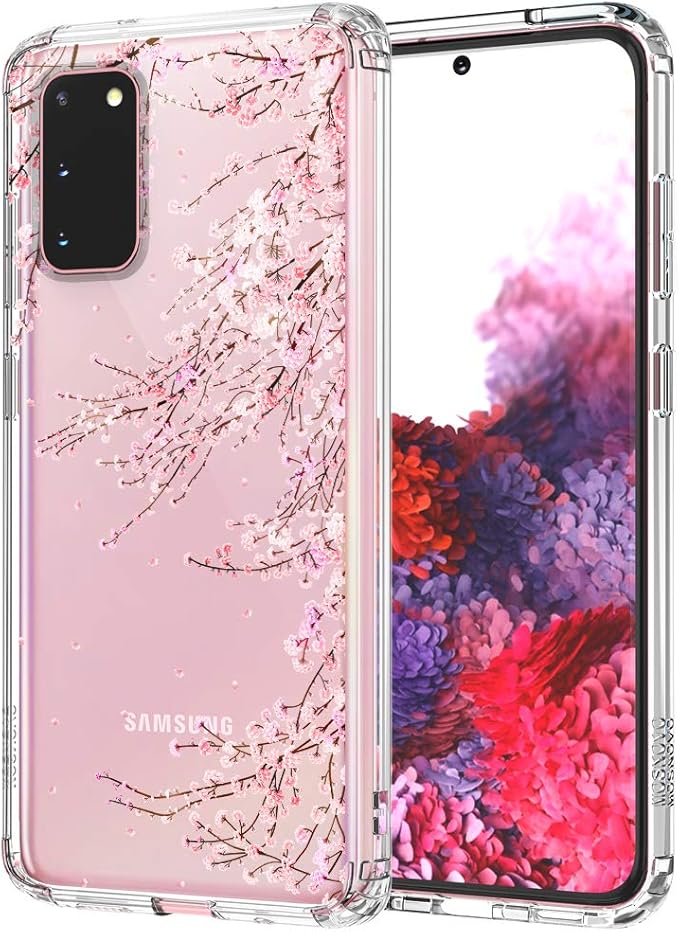title=MOSNOVO Cover Galaxy S20, Fiori di Ciliegio Fiori Flowers Floral Trasparente con