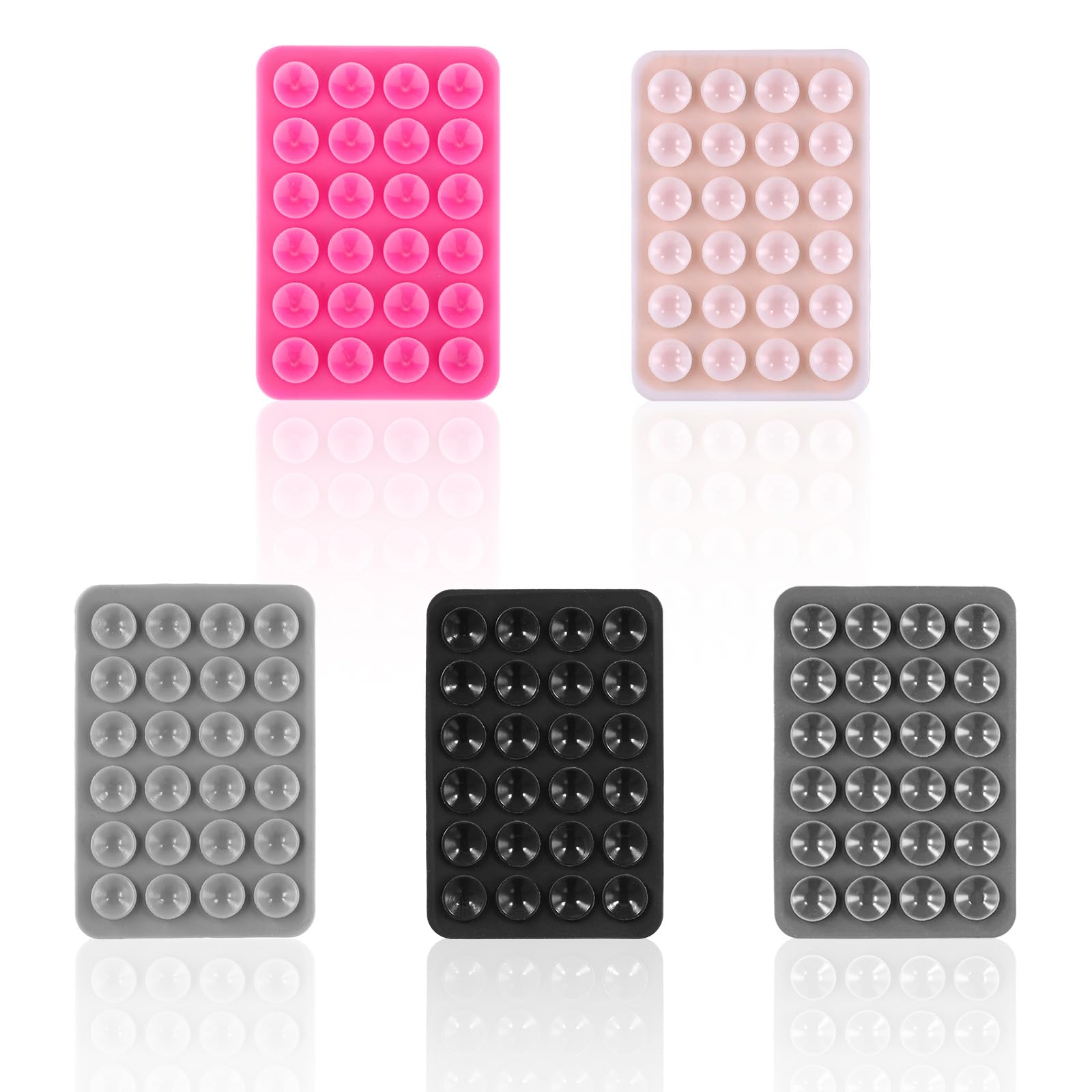 5 Ventose In Silicone Per Telefono – 8x5.5cm, Adesive E Riutilizzabili, Per Selfie, Auto E Cucina