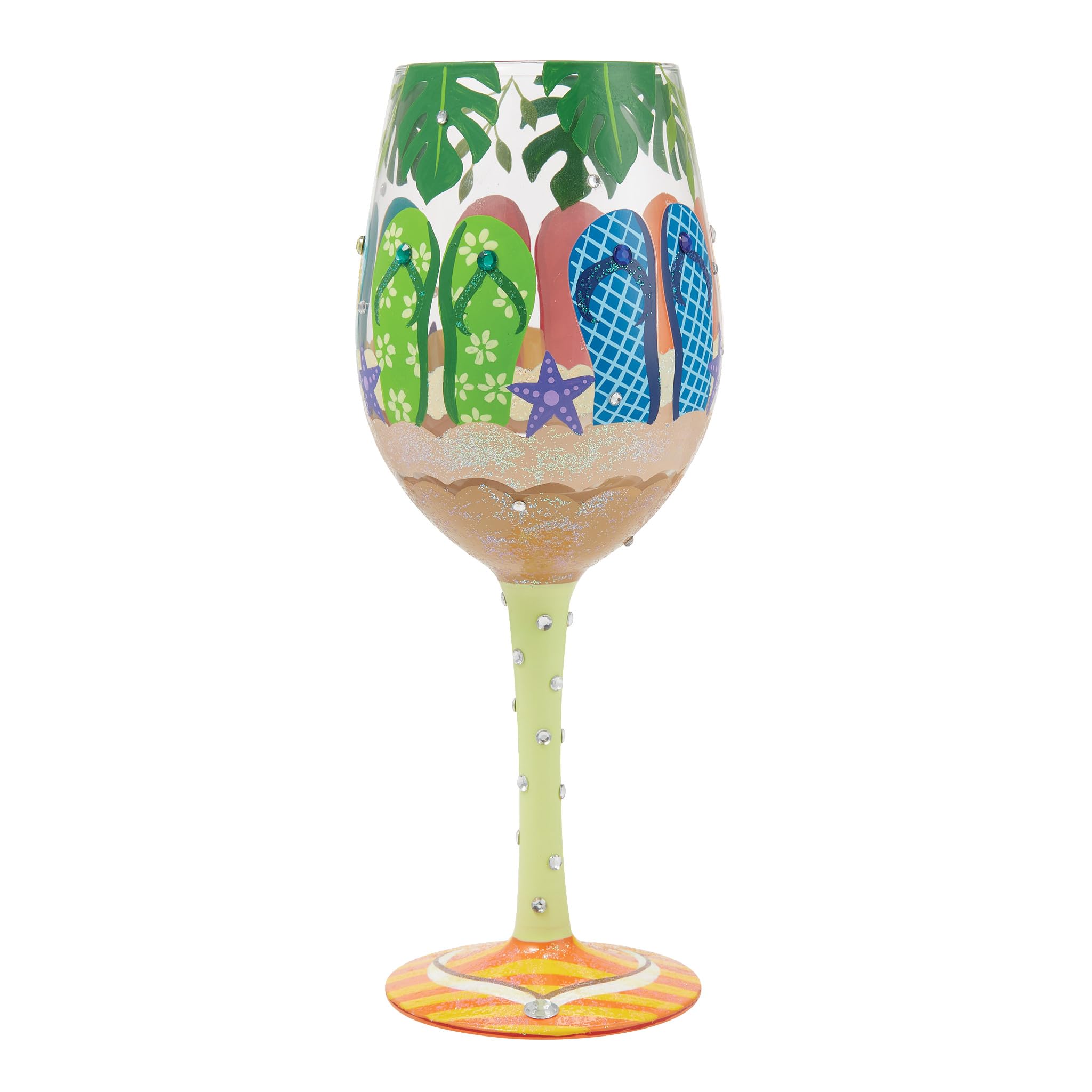 Verre à vin Enesco Lolita peint main grand format multicolore 445ml
