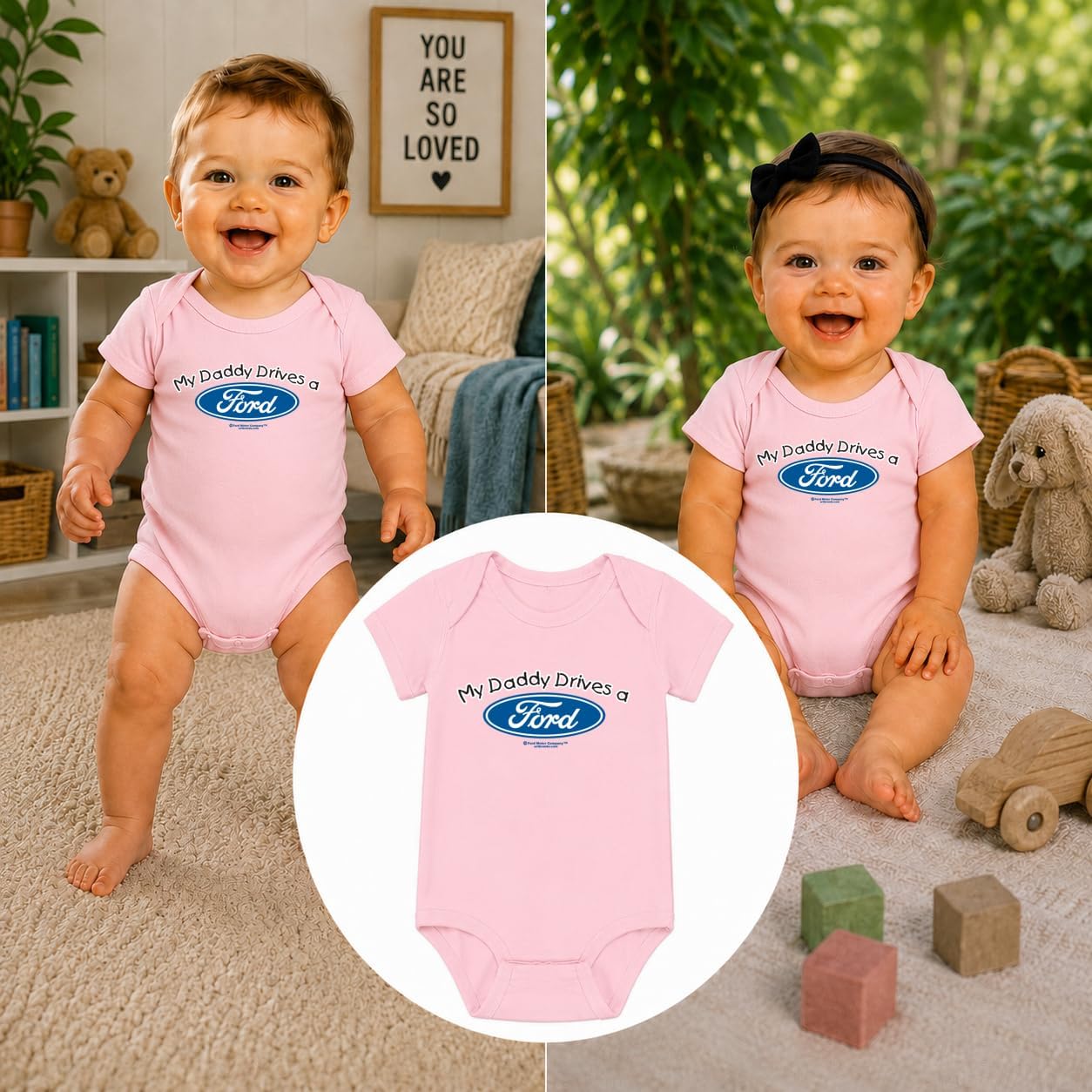 My Daddy Drives a Ford Cars and Trucks Baby Creeper Boys Girls Infant