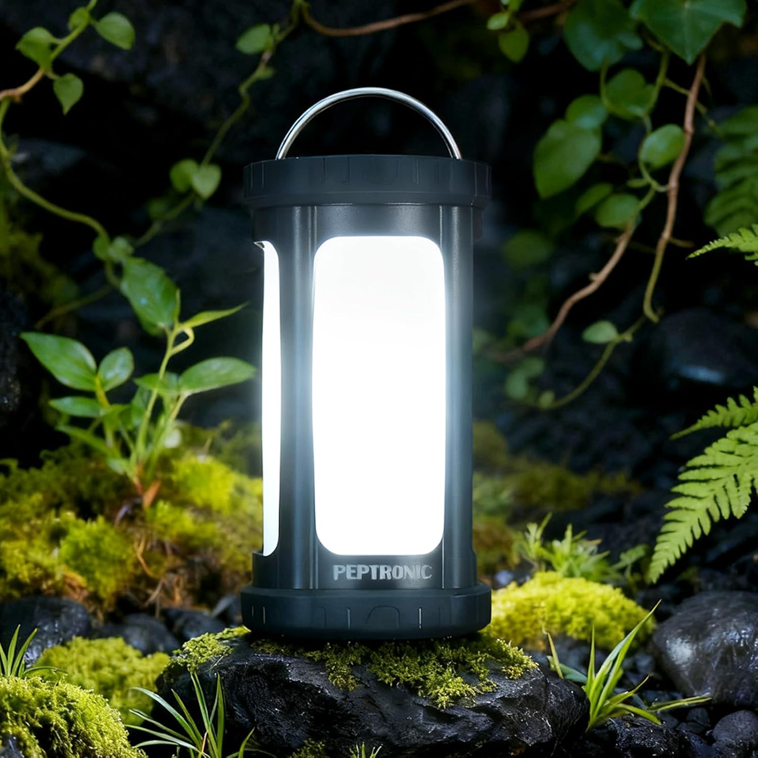 Rechargeable Camping Lantern, 600LM Compact Aluminum COB Emergency Lantern, Dimmable Spotlight & Red Light/Flash, USB-C in/Out, IPX7 Waterproof for Power Outages, Car, Tent