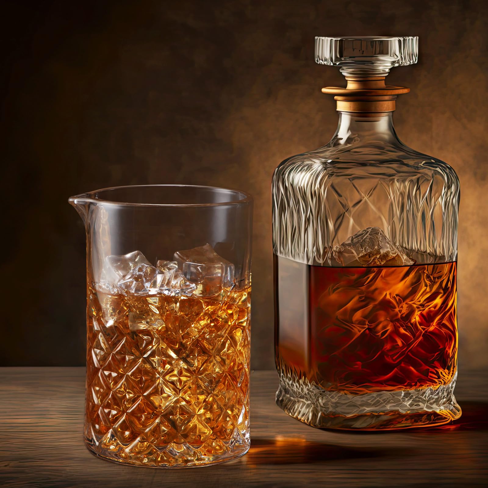 Inbagi 4 vasos mezcladores de cóctel de 23.5 onzas de vidrio para mezclar cócteles Martini, vasos de cristal de fondo grueso, tazas de mezcla estables para bebidas, camarero, hogar, bar, accesorios,
