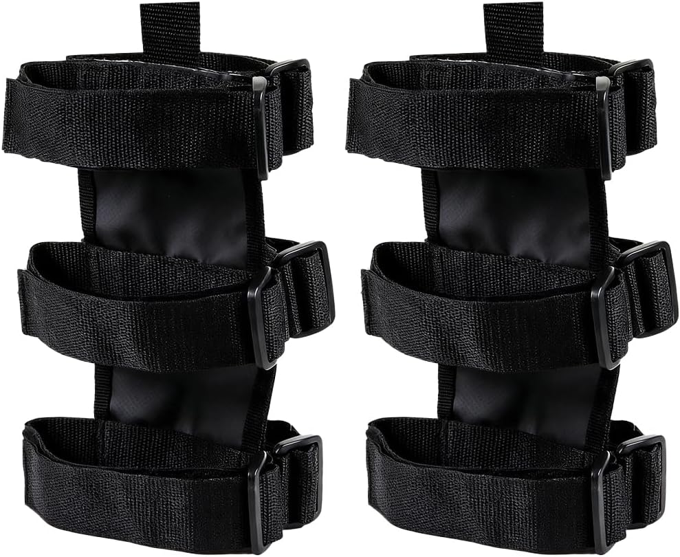 2PCS Car Roll Bar Fire Extinguisher Holder, Adjustable Vehicle Extinguisher Mount Strap, Quick Release Automotive Fire Belt Bracket Holder Accessories, Universal for Off Road Truck (Black)