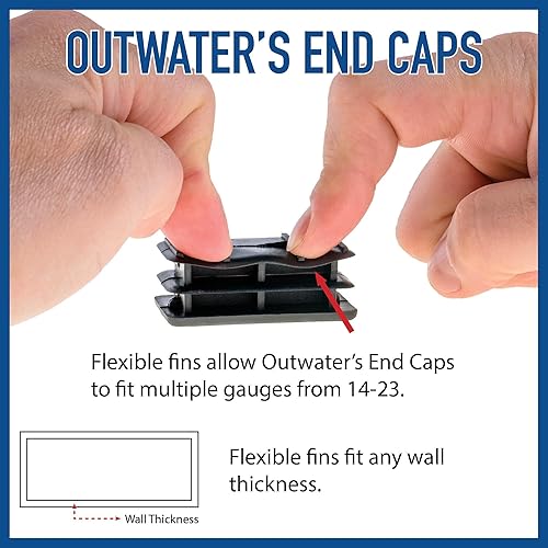 Miniatura 4 de Outwater Tapones rectangulares de plástico de 1 x 3 pulgadas para tubos, tapón de acabado para silla de tubo rectangular, protector de suelo, se