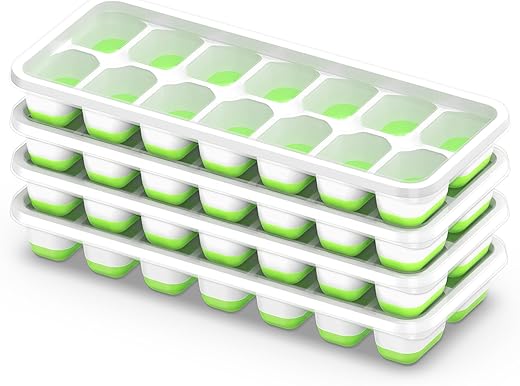 Ice Cube Tray with Lid, 4 Packs 56&hellip;
