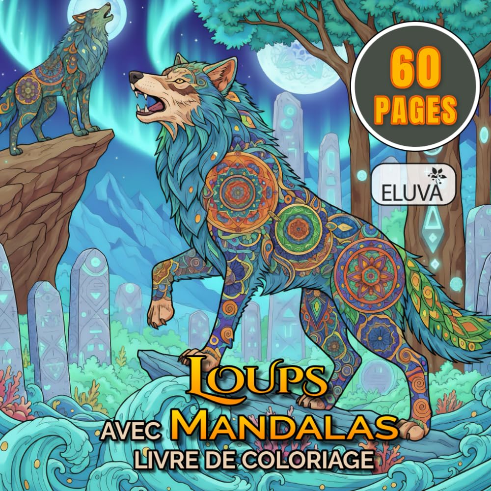Livre De Coloriage Loups Avec Mandalas: 60 Motifs De Loups Et Mandalas À Colorier, Pour Une Expérience Calme Et Créative