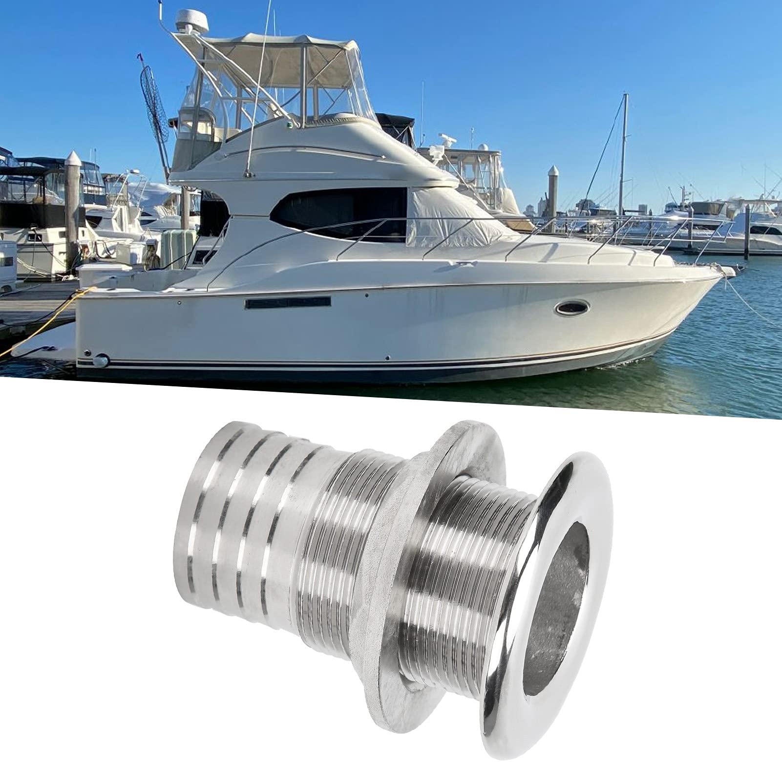 Keenso Rumpfdurchführung Edelstahl 316 - 1 Zoll Wasserablass Für Boote & Yachten