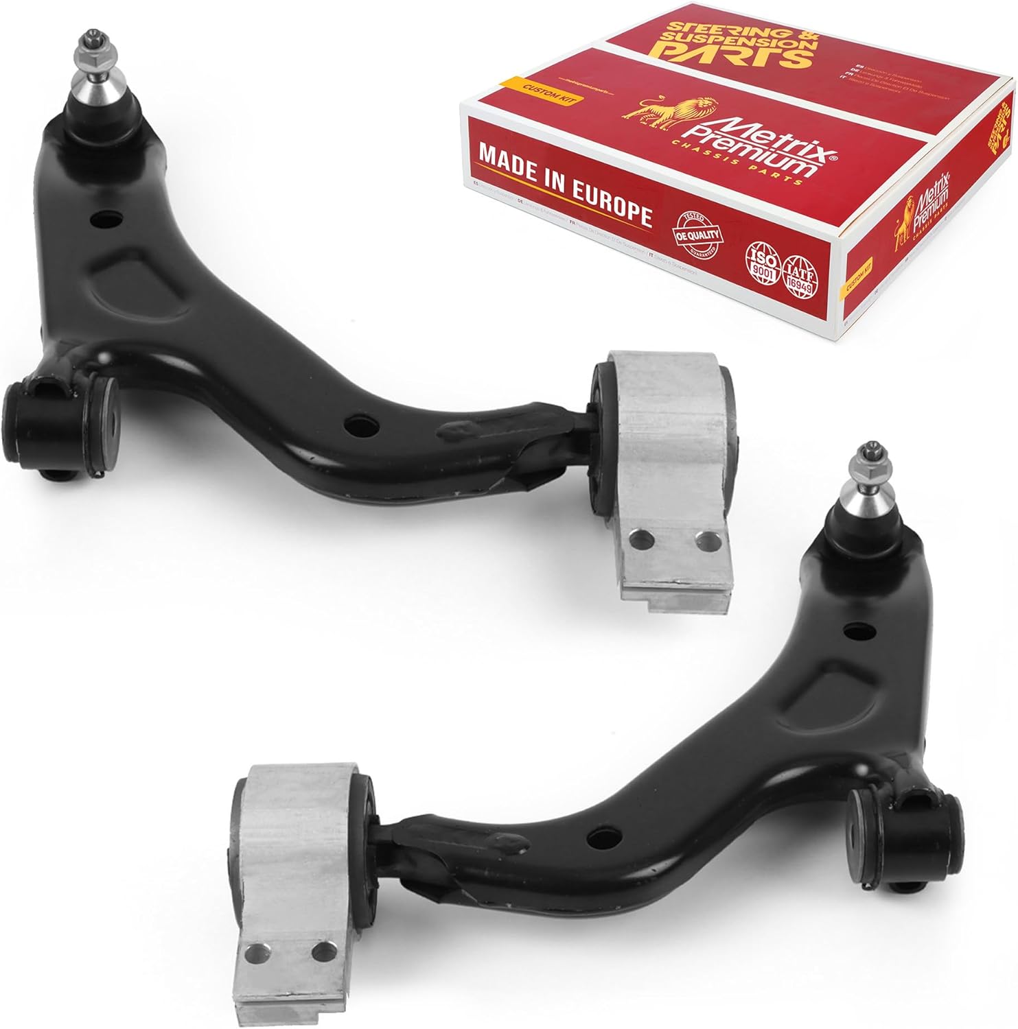 Metrix Premium Chassis Parts - Front Left & Right Lower Control Arm w Ball Joint & Bushing Assembly Kit Fits 08-09 Ford Taurus X, 09 Flex, 08-09 Taurus, Mercury Sable RK620215 RK620214 Made in Europe