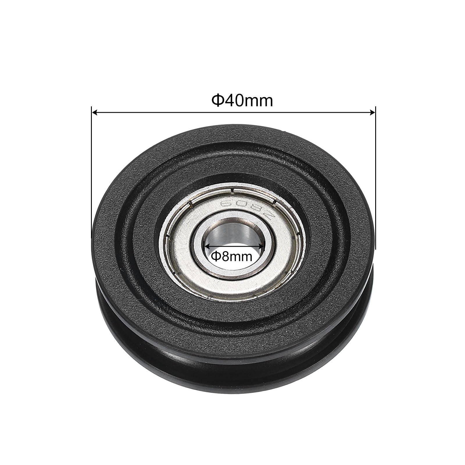 uxcell Lot de 10 poulies en nylon U608ZZ - Roulement à billes à rainure en U - 8 x 40 x 10 mm - Roulements en acier chromé - ABEC3
