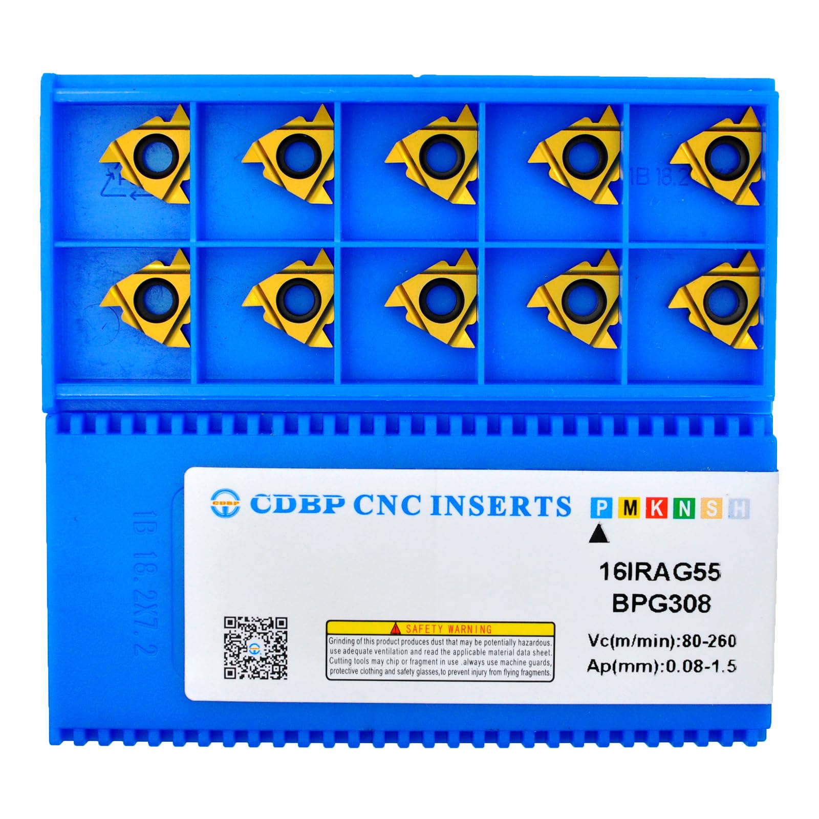 16IR AG55 Inserto roscado de carburo Indexable para CNC Torno, 10 uds