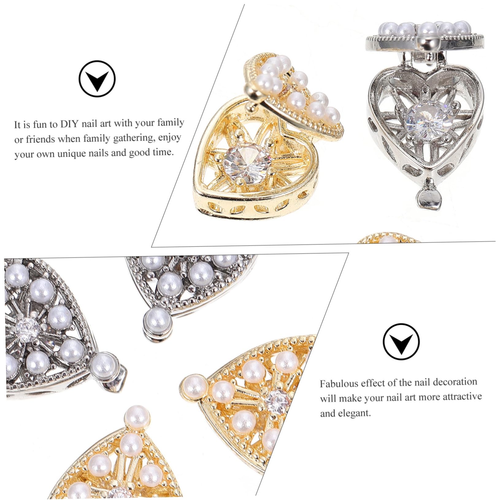 4 Pezzi Trapano per Unghie Strass per Unghie Decorazione a Cuore Strass a Cuore Nail Art Cristalli Pietre per Unghie Accessori per Donne Borchie per Nail Art Scatola a cu