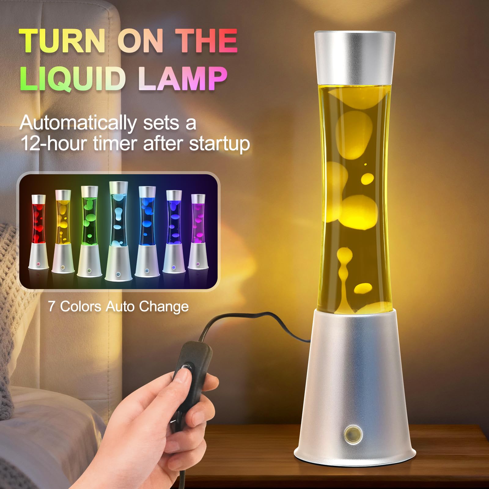 Lampe Lumière Liquide LED d'Ambiance 17 Couleurs Télécommande
