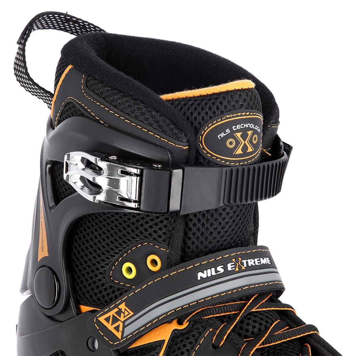 Nils Extreme Inliner für Herren und Damen - Inline Skates - ABEC9 Kugellager – Rollschuhe Erwachsene - 82A Rollen - Rollerskates 41 - Schwarz und Orange NA9022