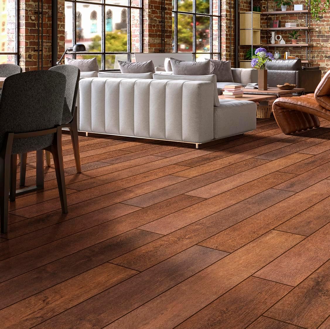MSI Ridgemont 7 in. x 48 in. x 10 mm Hybrid Rigid Core Flooring – Waterproof, Click Lock, Wood Grain Finish, 20mil Wear Layer, 17.9 Sq Ft, Ozark Valley