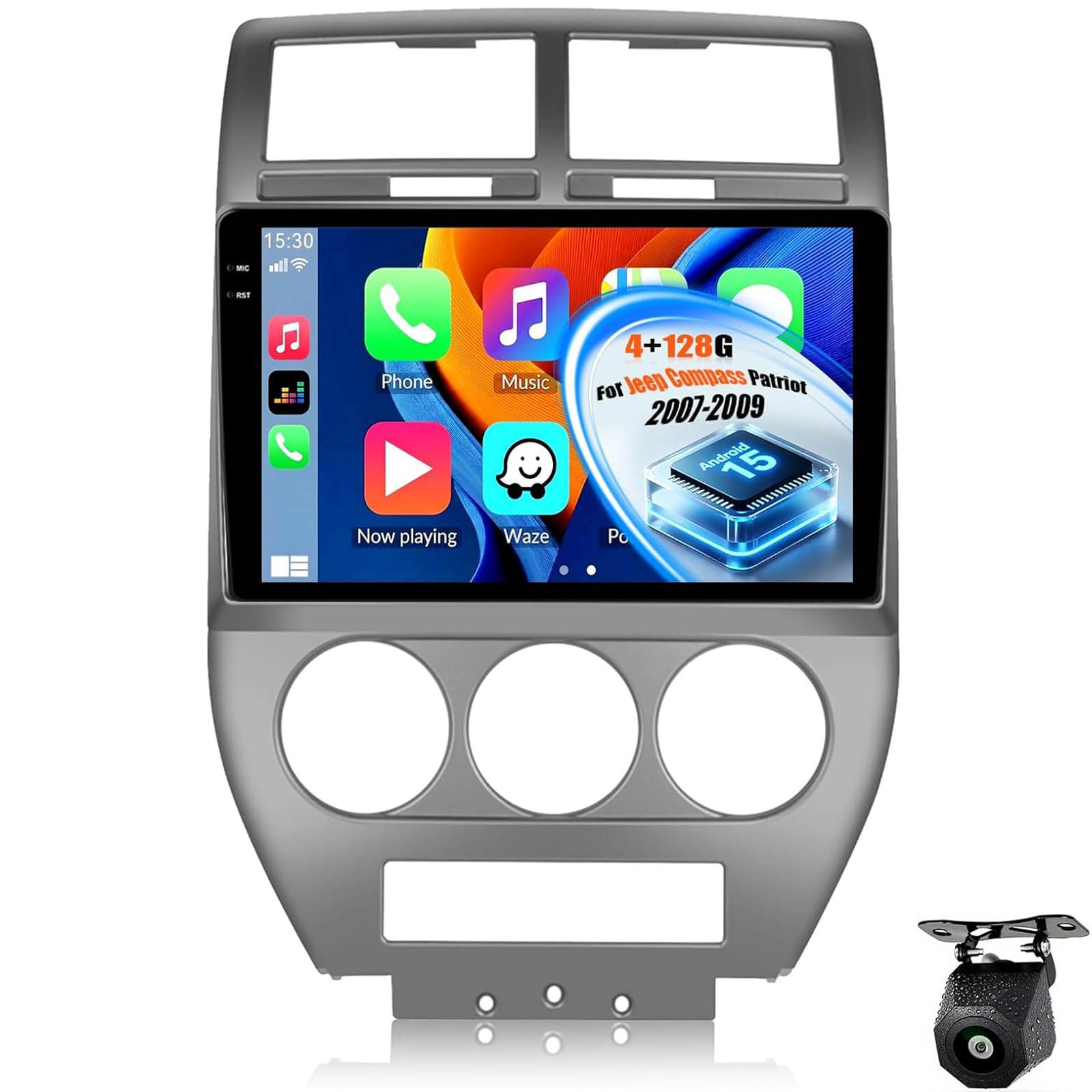 Ciosipul 8Core 4+64G Android 15 Double Din Car Radio For Jeep Compass Patriot 2007-2009 10.1"