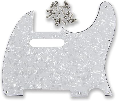 8 Hole Electric Guitar Pickguard for TL style Guitar Parts 4Ply White Pearl