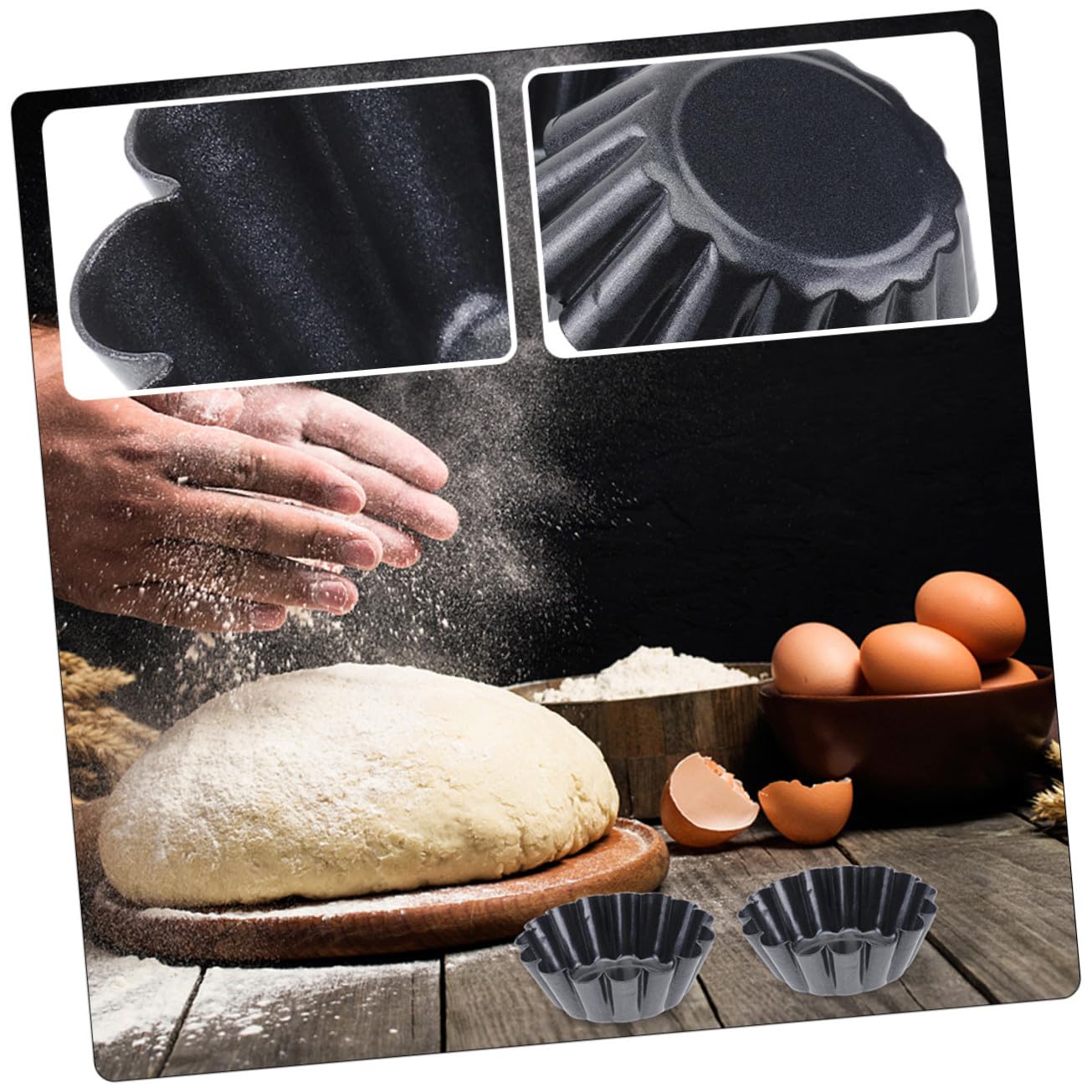 Toyvian 15 pièces Moule à Tartelettes Acier Carboné Moules Antiadhésifs pour Muffins et Puddings Résistants et Faciles à pour Cuisine Maison et Professionnelle