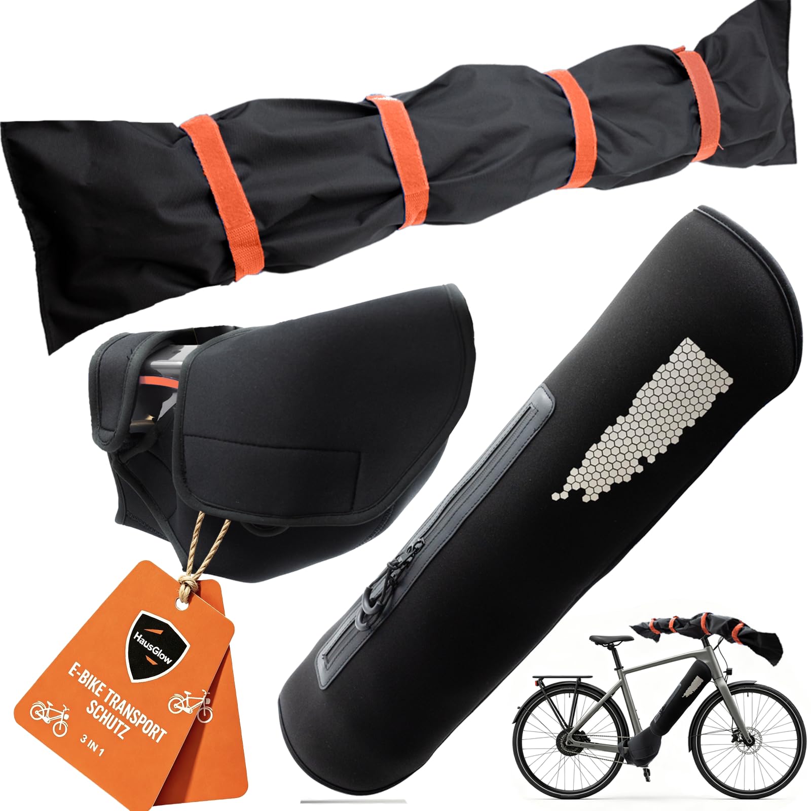 Lot de 3 protections de transport pour vélo électrique - Pour guidon de