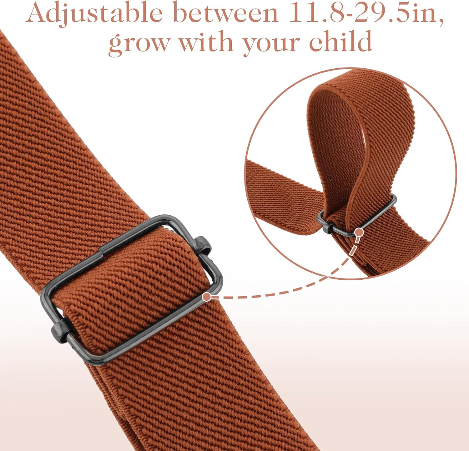 TIESOME 2PCS Adjustable Kids Elastic Belts, Stretch Waist Belts Black Metal Square Buckle Boys Belt for Pants Jeans Uniform