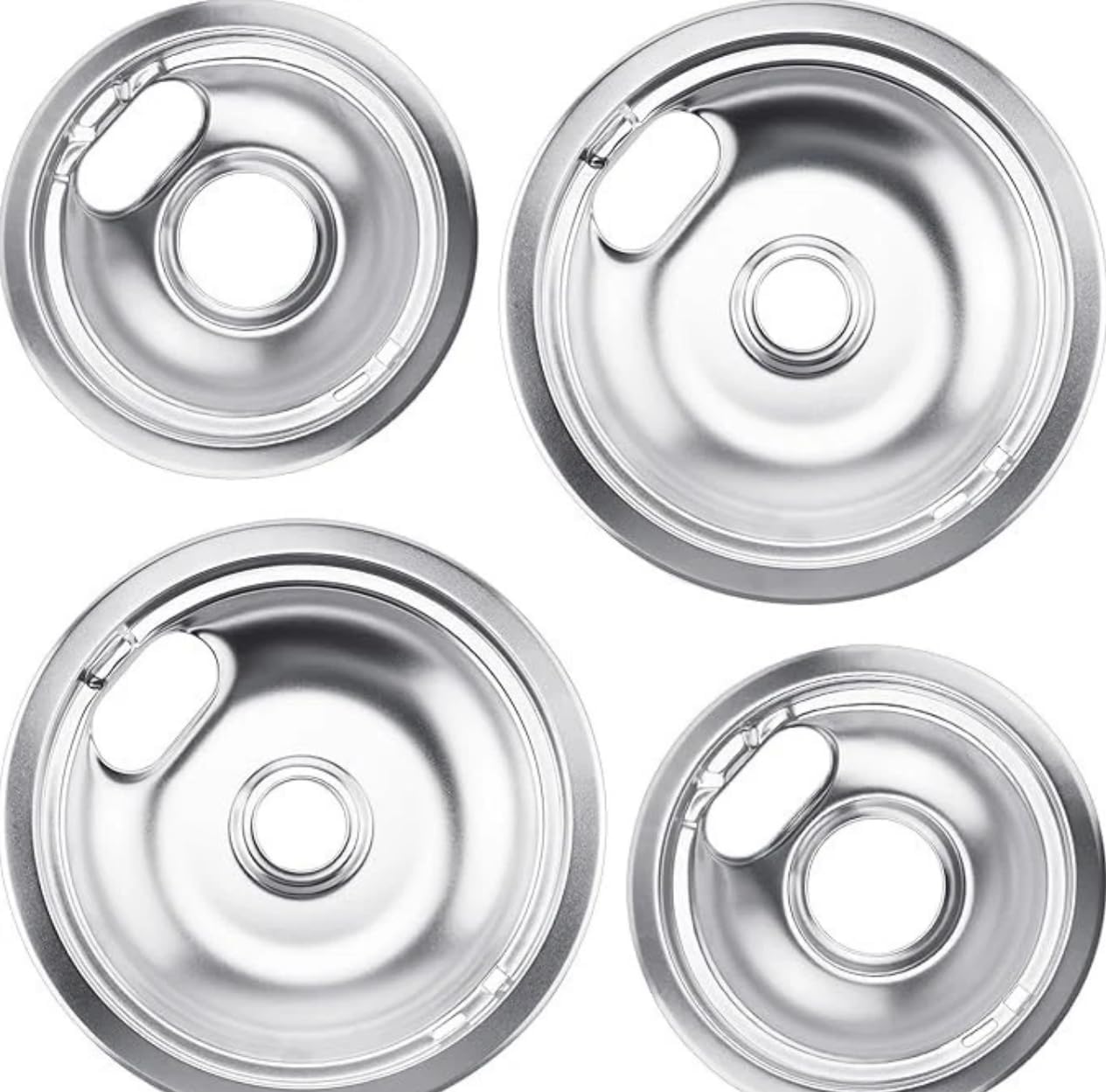 OEM GENUINE Range Stove 4-Pack Drip chrome Pans Burn For Westinghouse WWEF3005KWC WWEF3005KWD WWEF3005XWA WWEF3005XWB WWEF3005XWC WWEF3008TWA