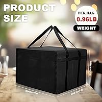 Vista 2 de Maxcheck 2 bolsas aisladas de entrega de pizza de 20 x 20 x 14 pulgadas, bolsas calentadoras de pizza, reutilizables, aisladas, enfriadoras