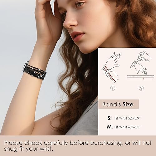 Miniatura 5 de VISOOM Pulsera bohemia con cuentas compatible con Apple Watch de 3840411.654 in para mujer, correa elástica para iWatch para mujer para Apple Watch