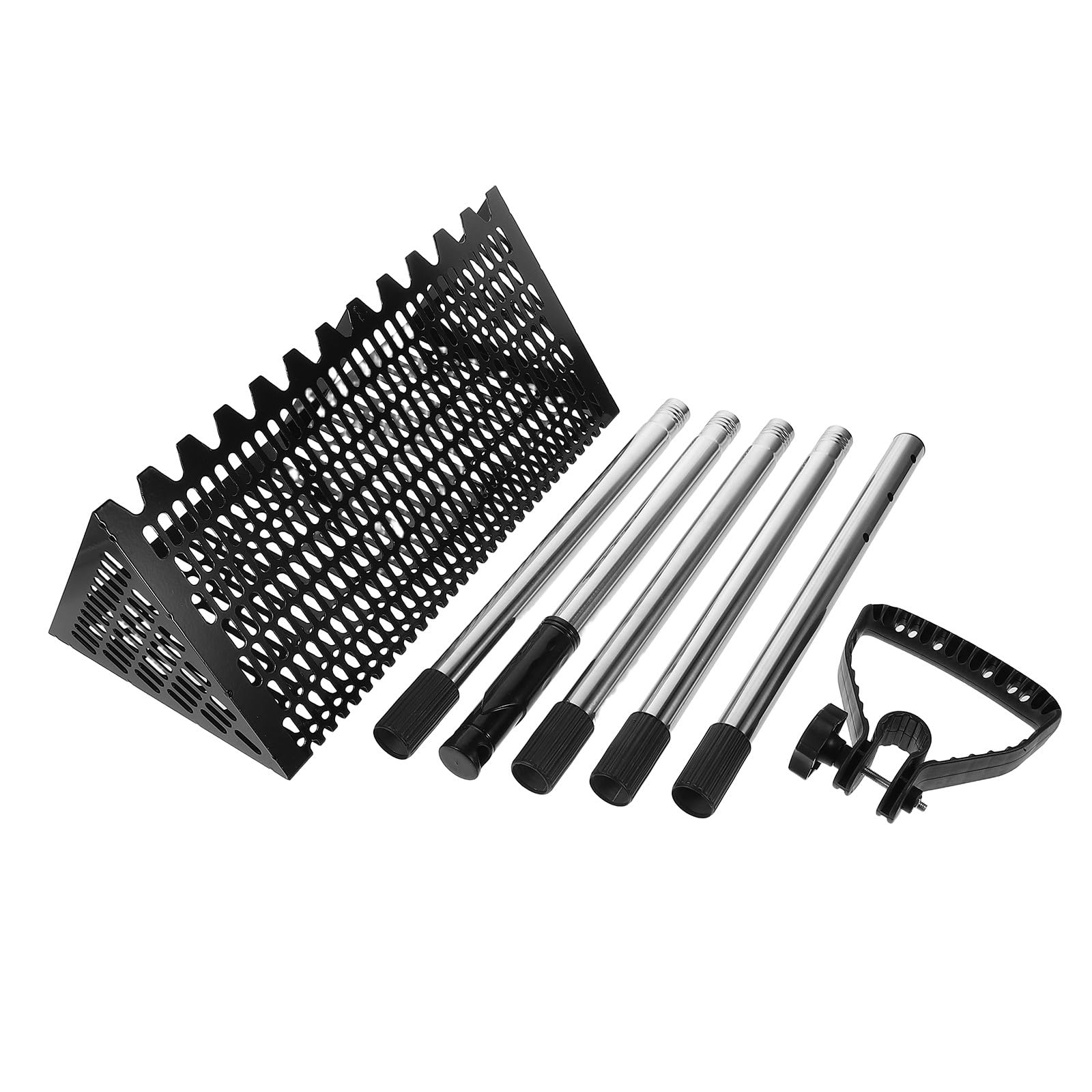 SEWACC Pala de Malla de Acero al Carbono Portátil Diseño Desmontable para Tamizar Arena y Buscar Objetos la Playa en Fiestas y Excursiones