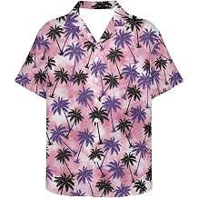 PinUp Angel Mens Hawaiian Shirt Short Sleeves Cute Graphic Shirts Casual Button Summer Beach Aloha Dress for Men