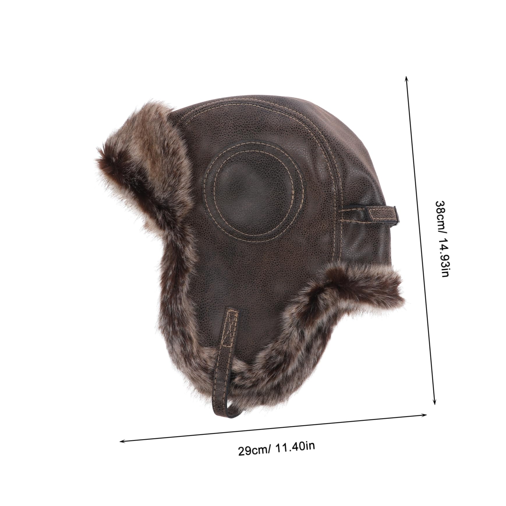 WOFASHPURET Warmest Trapper Hat Ski Hat Earflaps Men's Women's Fleece-Lined Unisex Black