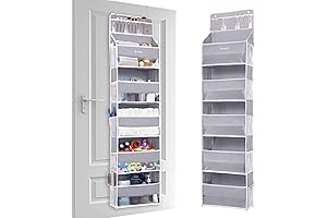 5-Layer 10 Pockets Over the Door Hanging Storage Organizer with Clear Window