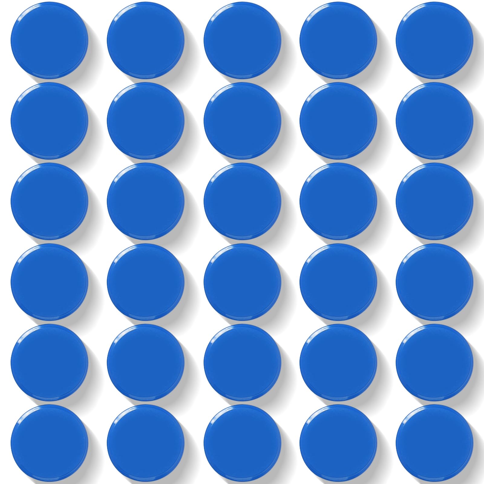 QOJOPU Fridge Magnets, 30PCS Strong Magnet for Whiteboard, Fridge, Crafts & Notice Board, Small Magnets Heavy Duty Decorative Magnet for Adults Office School Classroom - Mini Cute Round Magnets, Blue — image 1