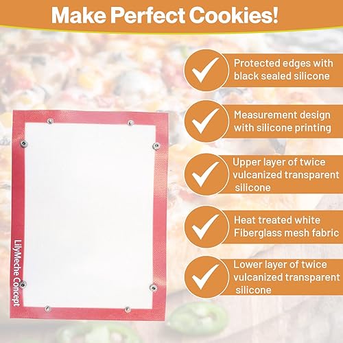 Miniatura 6 de Tapete de silicona para hornear con botón | Libre de BPA grande antiadherente para cocina, profesional, reutilizable, resistente al calor, media