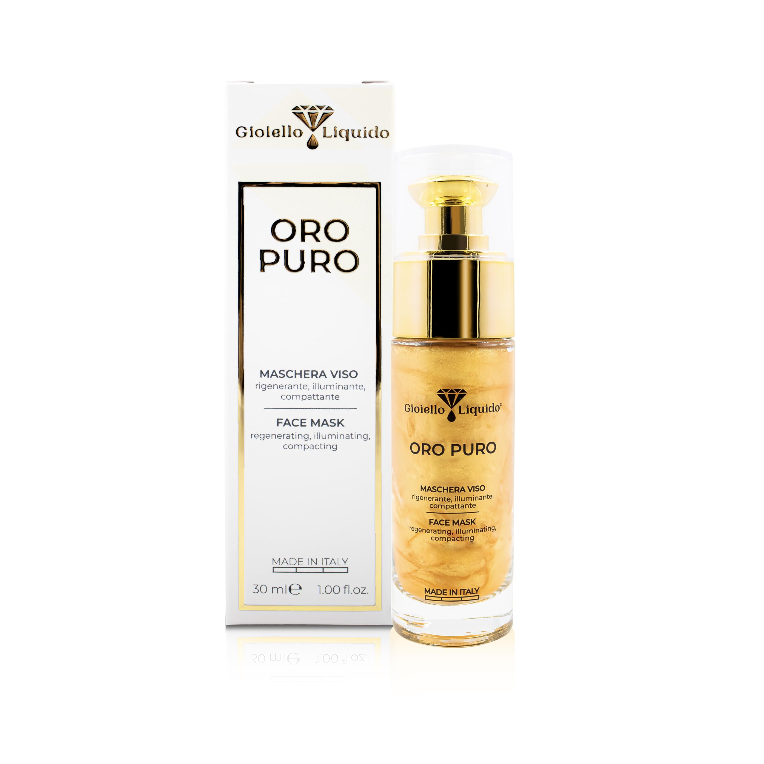 Gioiello Liquido Maschera Viso in Gel con Acido Ialuronico Puro - Oro Colloidale
