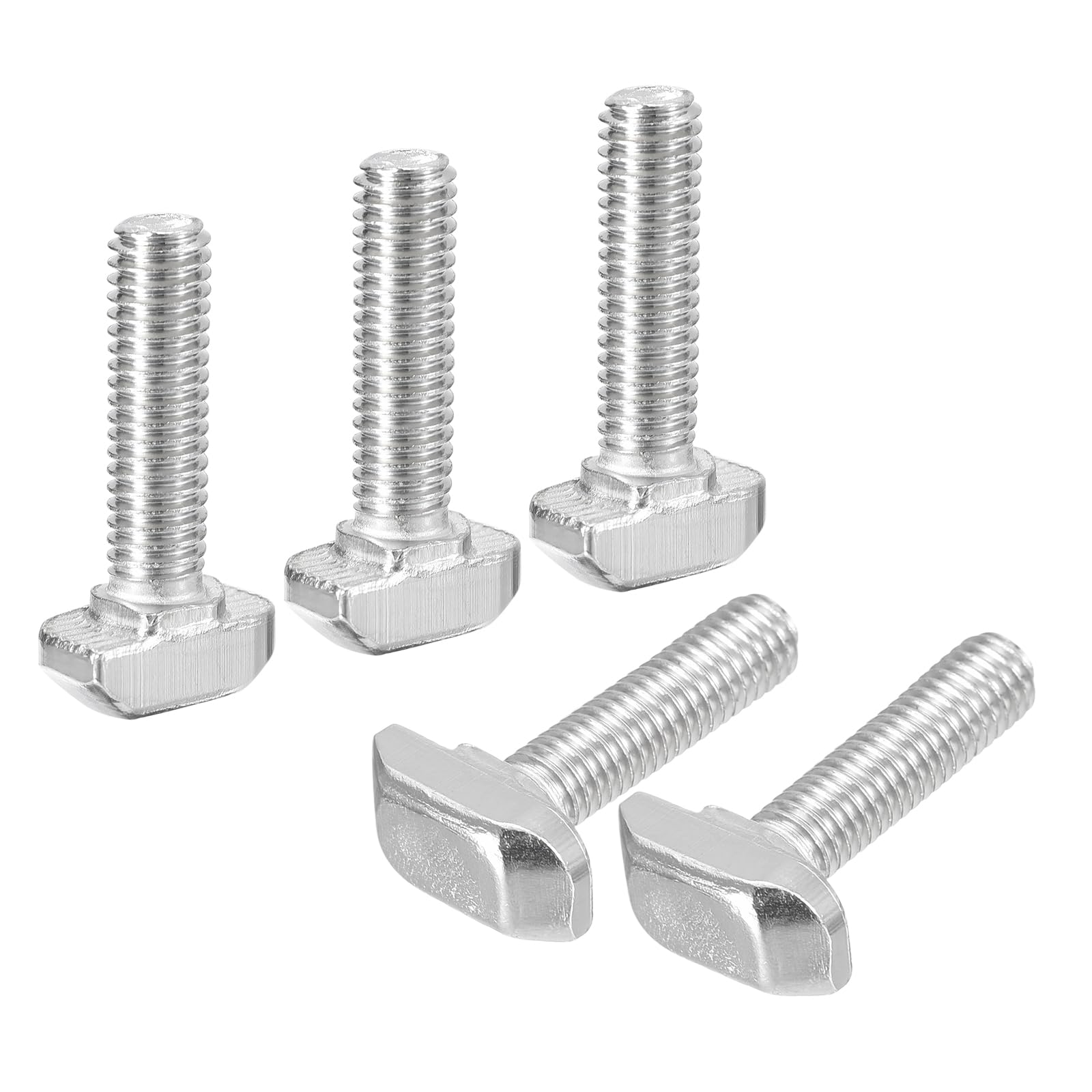 QUARKZMAN 30 Piezas de Pernos en T, M6 x 25mm Perno de Cabeza de Martillo T Tornillo de Caída Stud para Perfil de Extrusión de Aluminio de la Serie 3030 con Ranura en T, Color Plata