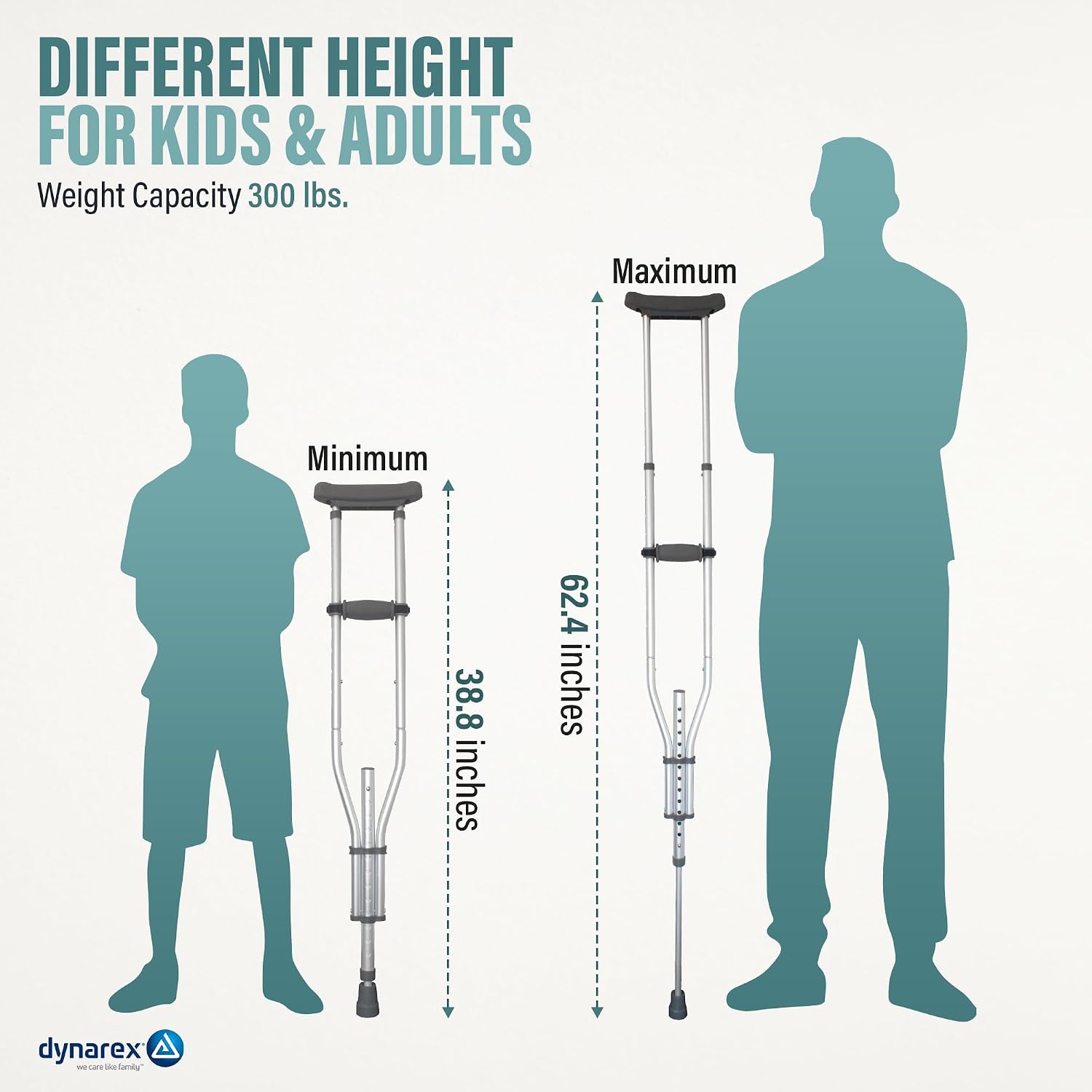 Dynarex Adjustable Aluminum Crutches, Universal