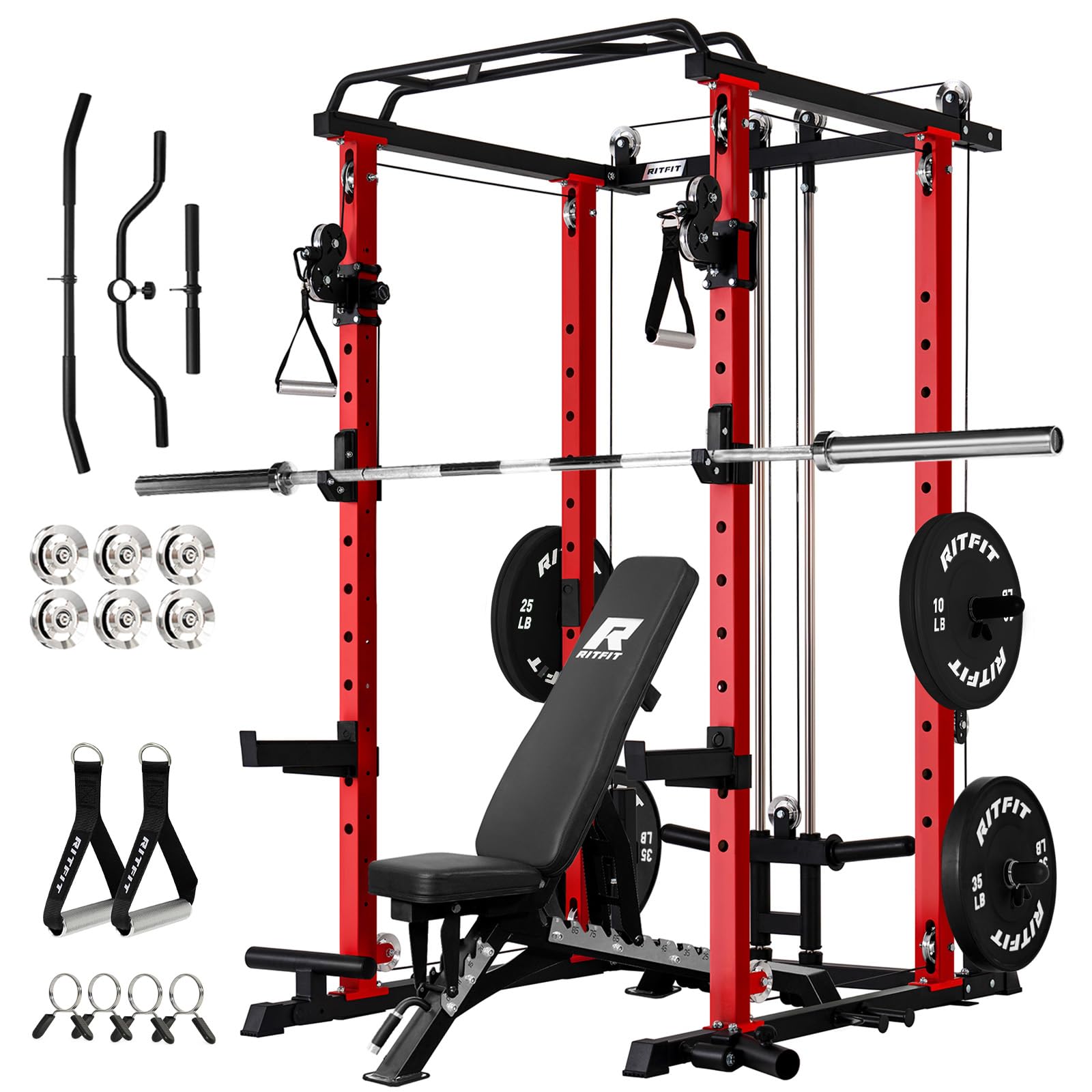 RitFit PPC-P3 Power Cage with Cable Crossover System, 1200LB Capacity